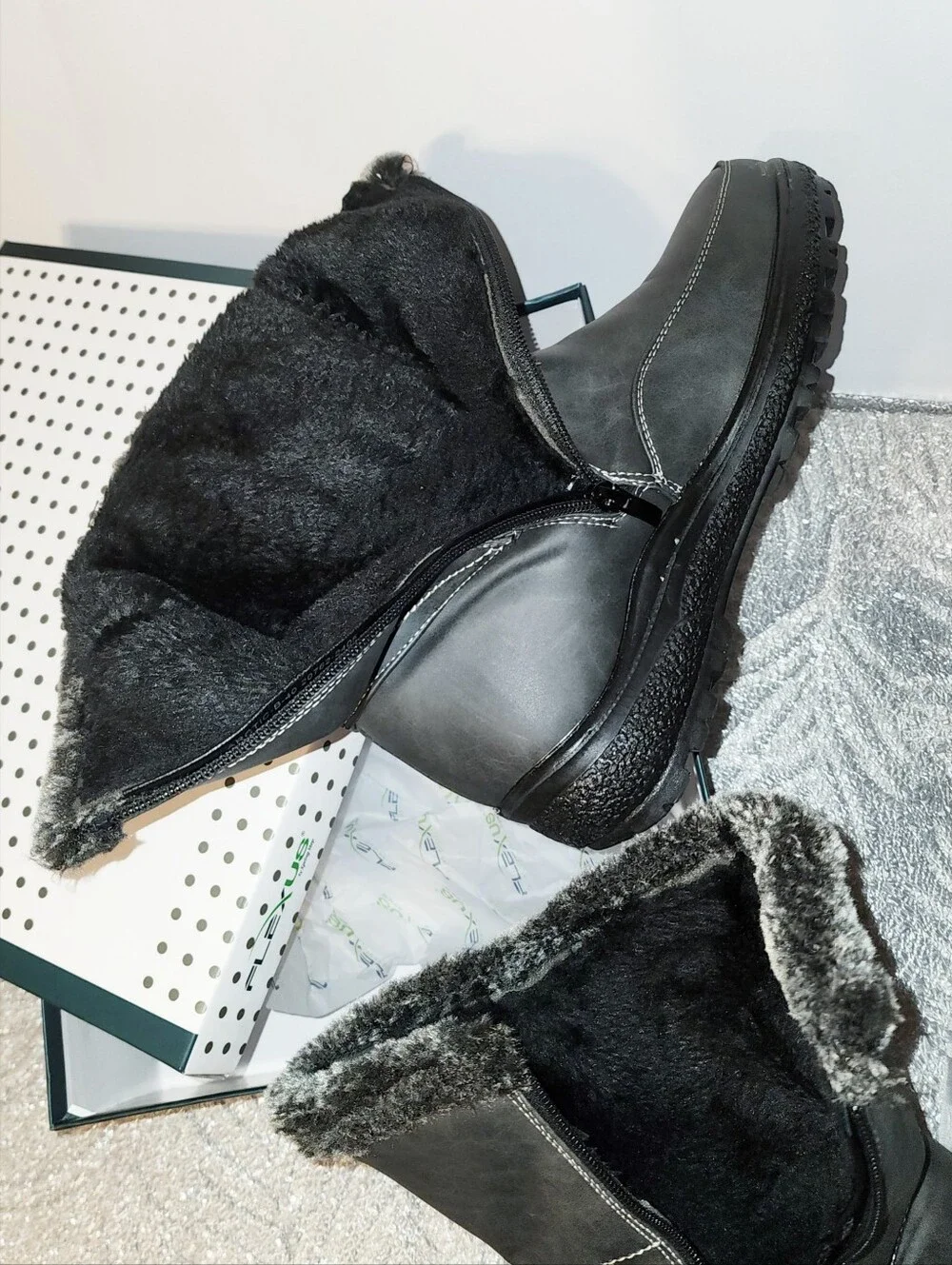Spring Step Flexus Winter & Rain Fur-Trim Boots 9 Arctic B